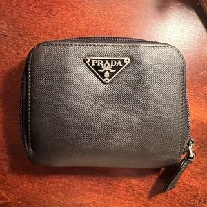 Prada saffiano metal leather wallet